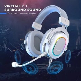 Resim Ohbe Express Fifine Ampligame H6W Beyaz Mikrofonlu Oyuncu Kulaklığı Bilgisayar ve Yayıncı Kulaklık 