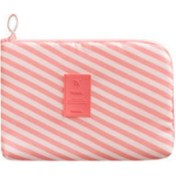 Resim Monyee Turuncu Çizgili Su Geçirmez Seyahat Organizer Çantası - Şarj Cihazı, Kablolar, Kulaklık Ve Dijital Aletler İçin Büyük Kapasiteli 21x14x3 Cm 