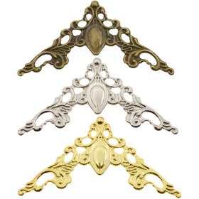 Resim 100 Adet Vintage Demir Üçgen Köşe Koruyucuları - Okul Albümleri, Karalama Defterleri, Not Defterleri İçin Dekoratif Metal Kenar Kapakları - Rustik Oyma Tasarım, Mobilya Dekoru, Köşe Koruyucusu, Açı Koruyucusu, Ped 