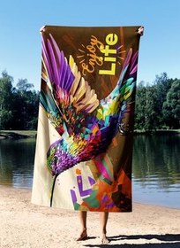 Resim Plaj Havlusu, 90 x 150 cm, Çok Renkli, ENJOY SUMMER NIGHT, Çok Renkli, Üniseks Yetişkin 