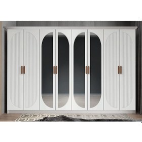 Resim Foster Membran 8 Kapaklı Gardırop Montaj Dahil Beyaz 320 Cm 
