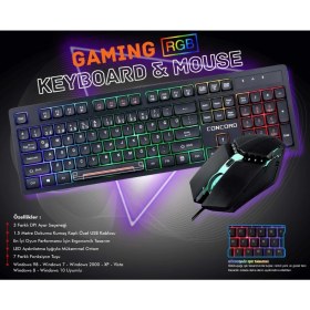 Resim Concord C-66 Gaming Klavye + Mouse Set 