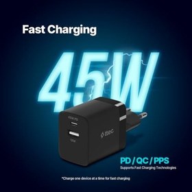 Resim ttec SmartCharger Duo PD 45W Seyahat Hızlı Şarj Aleti USB-C+USB-A 2SCP02S 