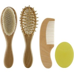 Resim Tenfowee Bebek Şampuan Fırçası Seti - 4 Parça Yumuşak Masaj Fırçası Ve Tarak 