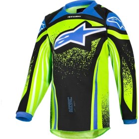 Resim Alpinestars Kid Racer Nomur Çocuk Off-Road Motosiklet Jerseyi Sarı Mavi 