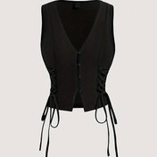 Resim Kadınlar İçin Şık Yelek - Ofis, Parti ve Günlük Kullanım için Zarif Siyah Blazer Alternatifi, Saydam Olmayan Yapısal Katmanlı Kıyafet Parçası, Makinede Yıkanabilir Moda Aksesuarı, Sofistike Dokuma 