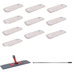 Resim Tablet Palet Nemli Yedek Mop Takımı Seti - 10 Ad 40 Cm. Nemli Mop + Katlanır Aparat + Metal Sap 