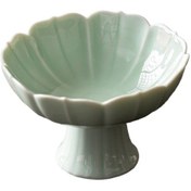 Resim Suntek Magideal Seramik Ayaklı Meyve Kasesi Tatlı Açık-yeşil 