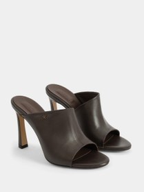 Resim CUT DARK BROWN LEATHER SANDALS - Brown / 41 EU 