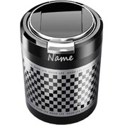 Resim Dashanshop Kişiselleştirilebilir Kapaklı Araç Küllüğü - Desenli Siyah Abs Malzeme Kompakt Taşınabilir 