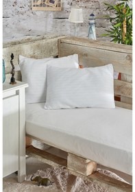 Resim Komfort Home Bebek Çizgili Pamuk Saten Yastık 35X45 Cm (1 Adet) 