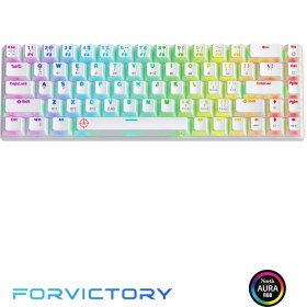 Resim North Odin Pro WL68 Lightcore Kablosuz Bluetooth Rgb Red Switch Türkçe Beyaz Mekanik Gaming Klavye 