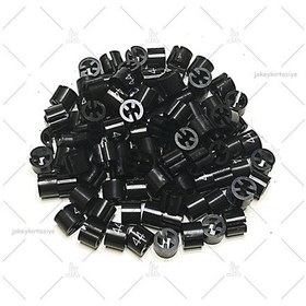 Resim ASKI için BASKILI SİYAH (44)' Benden Boncuğu (100 Adet) Siyah 