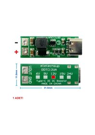 Resim Type C USB 5V to 12V Boost Modül 9W DC Voltaj Yükseltici 