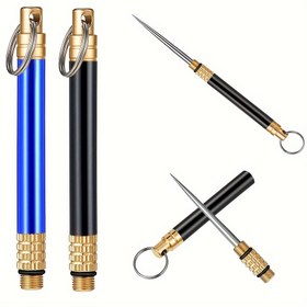 Resim Titanyum Diş Kürdan Tutucu, Taşınabilir Metal Diş Kürdanları, Mini Yeniden Kullanılabilir Paslanmaz Çelik Diş Kürdanları Ev ve Dış Mekan İçin, Siyah/Mavi 