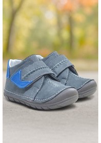 Resim Rakerplus Popeye Hakiki Deri Gri Mavi İlk Adım Unisex Bebek Ayakkabısı Gri 