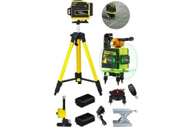 Resim Lieber German Teknoloji 128VF 360° Tripodlu 12 Köşeli Otomatik Hizalama Lazer Metre Kumandalı Yatay Dikey Çapraz 