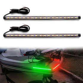 Resim Tekneler için LED Navigasyon Işıkları, Kırmızı ve Yeşil Gövde Işıkları, Gece Balıkçılık Işıkları, Güverte Işıkları, Ponton Tekneler, Küçük Tekneler, Kano, Yatlar için Uygun, Pil Dahil Değildir 
