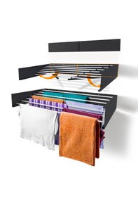 Resim Duvara Monte Patentli Tasarım Kurutmalık Çamaşır Askısı 120 CM Antrasit 