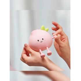 Resim Azurtech Çocuklar Için Gece Lambası, Sevimli Şeftali Şarj Edilebilir Dokunmatik LED Kısılabilir Masa Lambası 