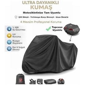 Resim Volta Vsm Arka Çanta Uyumlu Motosiklet Brandası Siyah Renk Kar Su Yağmur Geçirmez,motor Örtüsü,motor Çadırı,motorsiklet Brandası Coverplus Kalitesiyle 