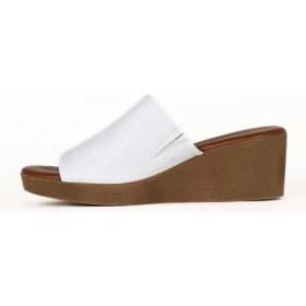Resim Bueno Shoes Beyaz Deri Kadın Dolgu Topuklu Terlik 01WE3903 01WE3903 