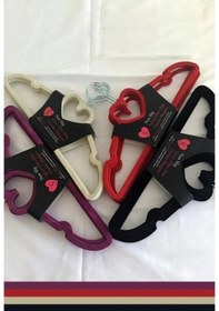 Resim 10 Adet Premium Kadife Pantolon Elbise Askısı Yüksek Kalite Kırmızı Mh01 Kırmızı 