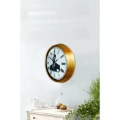 Resim Bahat Altın Varaklı Atatürk Salon Ofis Duvar Saati Metal Çerçeve 40 cm 