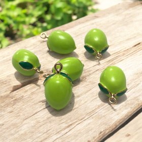 Resim Altın Kaplama Üç boyutlu Yeşil Meyve Sallantı 