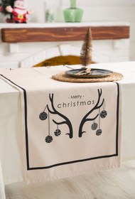 Resim AYSHome Yılbaşı Geyik Desenli Krem Runner 