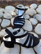 Resim Panda Shoes 26-37 Numara 3 Şerit Çapraz Kız Çocuk Abiye Topuklu Ayakkabı 