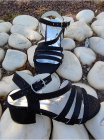 Resim Panda Shoes 26-37 Numara 3 Şerit Çapraz Kız Çocuk Abiye Topuklu Ayakkabı 
