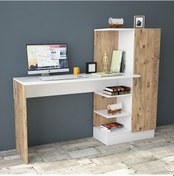 Resim Robinhome Robin Home Arthur Kitaplıklı Çalışma Masası Çam Beyaz (468193255) Kahverengi 