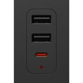 Resim Techmaster 3lü Kare Priz 2mt USB ve Type-C Girişli Çocuk Korumalı Akım Koruyucu 