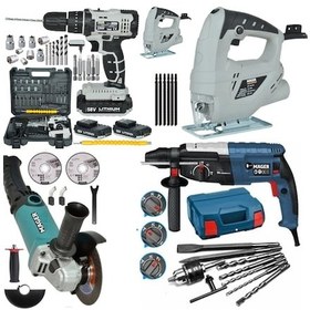 Resim Mager Kırıcı Delici Akülü Matkap Taşlama Dekupaj Dörtlü Set 