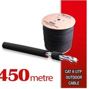 Resim Qport Yüksek Bakır Utp 23Awg 0.58 MM Dış Ortam Cat6 Outdoor Kablo 450 Metre 