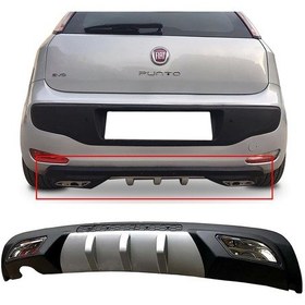 Resim Fiat Punto Uyumlu Evo Difüzör Difizör Gri + Kare Egzoz Görünüm C Tip 