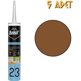 Resim Selsil Yağmura Dayanıklı Silikonize Mastik Altın Meşe 485 Gr. - 5 Adet 