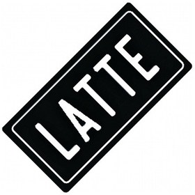 Resim Latte Yazılı Sök-tak-pratik Vantuzlu Yeni Nesil Dekor Plaka 