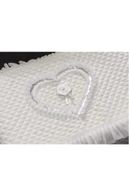 Resim Çt Çeyizci Tekstil Çeyizlik Saten Kalp Işlemeli Beyaz 3lü Bohça, Nişan Gelin Damat Hurcu 3lü 