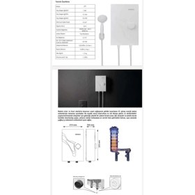 Resim Cemsan C7 Elektrikli Şofben + 4mt Kablo Dahil Takım Montaja Hazır Set 