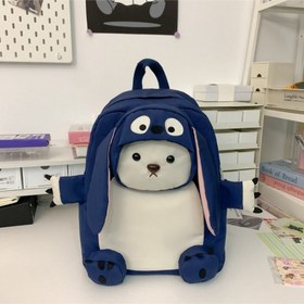 Resim Kadınlar için Sevimli Karikatür Ayı Sırt Çantası - Dayanıklı Naylon, Makinede Yıkanabilir, Polyester Astarlı & Fermuarlı Kapatma - Mavi/Pembe/Siyah Renklerde Mükemmel Noel veya Cadılar Bayramı Hediyesi 