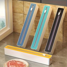 Resim 2'si 1 Arada Plastik Sarma Dispenser - Mutfak Çekmecesi için Yeniden Kullanılabilir Taze Sarma Makinesi, Yiyecek İle Temas Eden Sarma Dispenser 