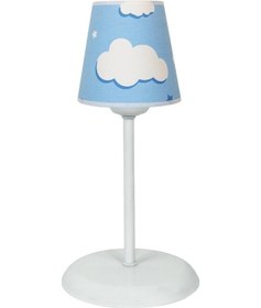Resim Şenay Aydınlatma Çocuk Odası Konik Kumaş Küçük Abajur-Mavi Bulut 