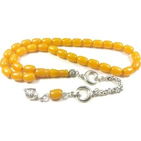 Resim Gümüş Kaplama Püsküllü Çift Zımpara Çift Cilalı Sıkma Kehribar Sertifikalı 4353 