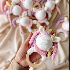 Resim Amigurumi Unicorn Çıngırak Pembe 