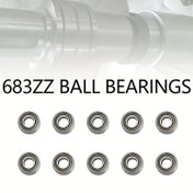 Resim ALMOCN 683ZZ Derin Oluklu Bilyalı Rulmanlar 10/20 Paket - 3x7x3mm Yüksek Karbon Çeliği Z1 Çift Kalkanlı Rulmanlar 3D Yazıcı Parçaları ve Aksesuarları için, Şarj Edilmemiş, Bataryasız 