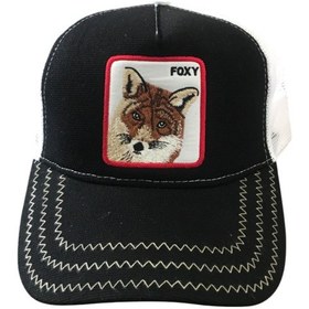 Resim Bd Tekstil Poxy Tilki Baskılı Siyah Şapka Siyah 