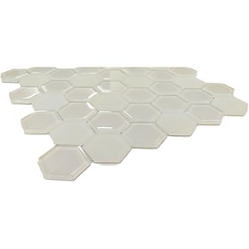 Resim MozaiKristaL Tüm yüzeyler için 48x6mm. Hegzagonal Sıcak Beyaz 30x30cm. Fileli Kristal Mozaik (1 m2 Fiyatıdır) 