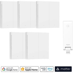 Resim Aqara H1 Akıllı Uzaktan Kumanda Anahtarı 5'li ve E1 Akıllı Kontrol Hub Kiti 